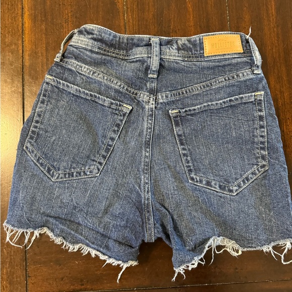 Hollister Ultra High Rise Ripped Dark Wash Shorts - Picture 3 of 5